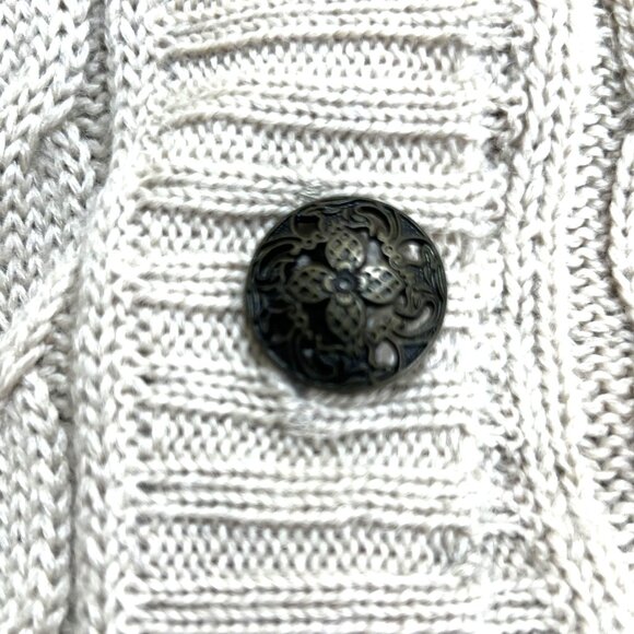 Womans XL Vintage Fur Jacket Cable Knit Sweater Fox Fur Trim by Alberto Makali - Picture 7 of 12